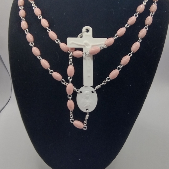 Rosary w/ Pink Beads - Picture 5 of 5
